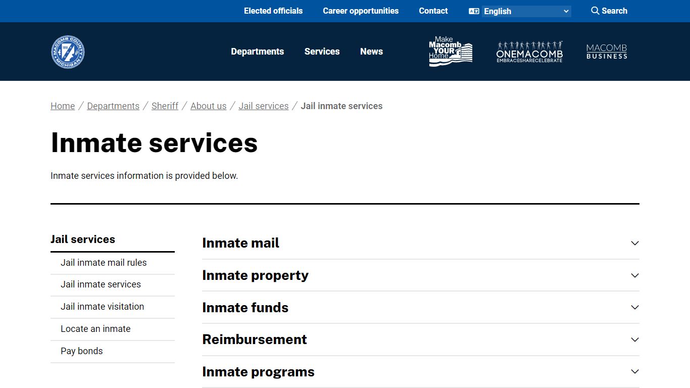 Inmate services